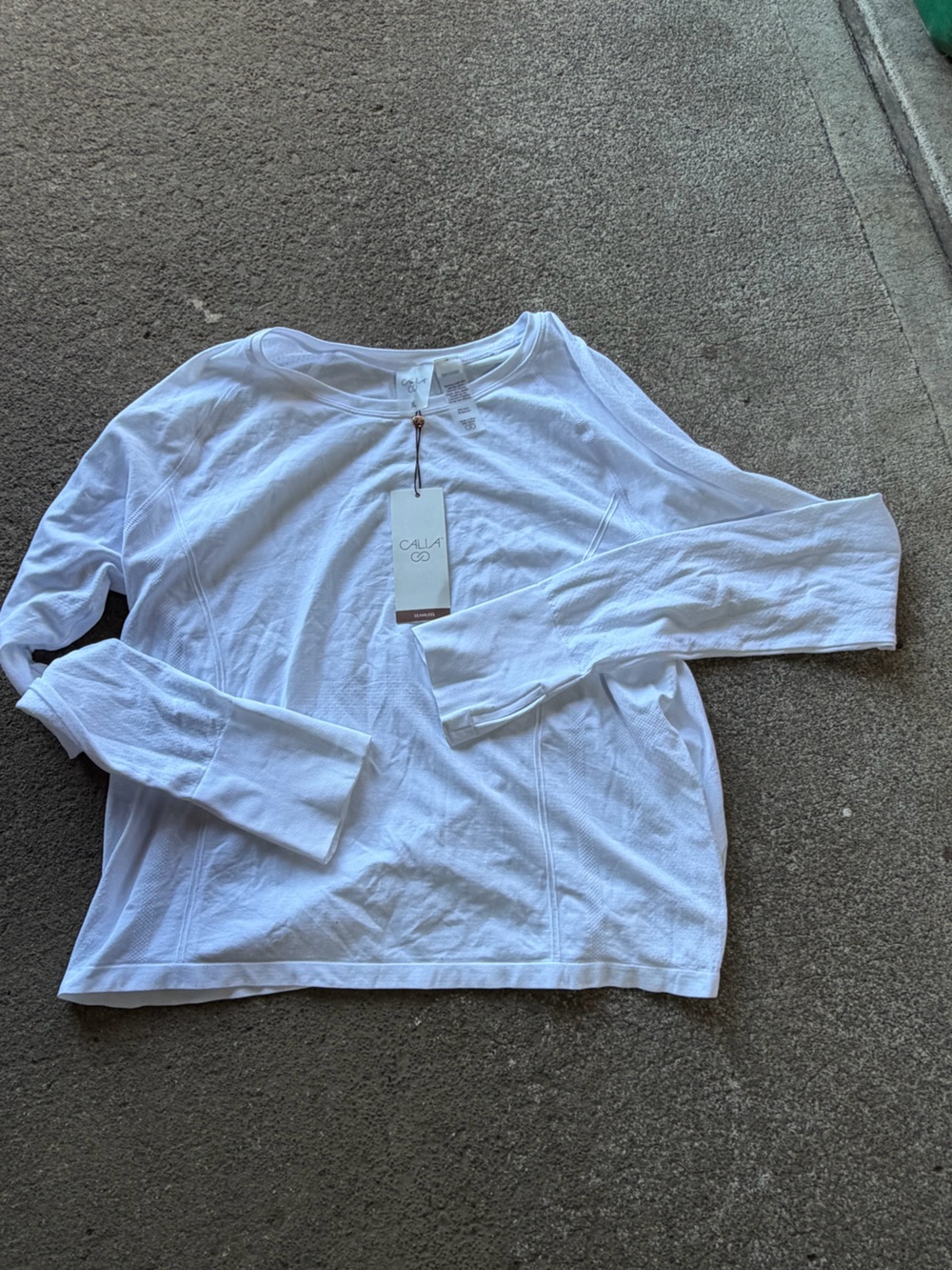 NWT CALIA White Long-Sleeve Women’s Thermal Tee Size XL